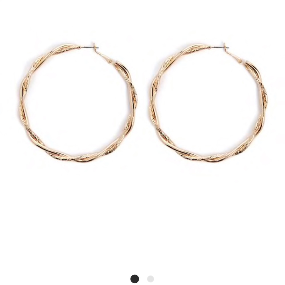 Gold braided hoop earrings